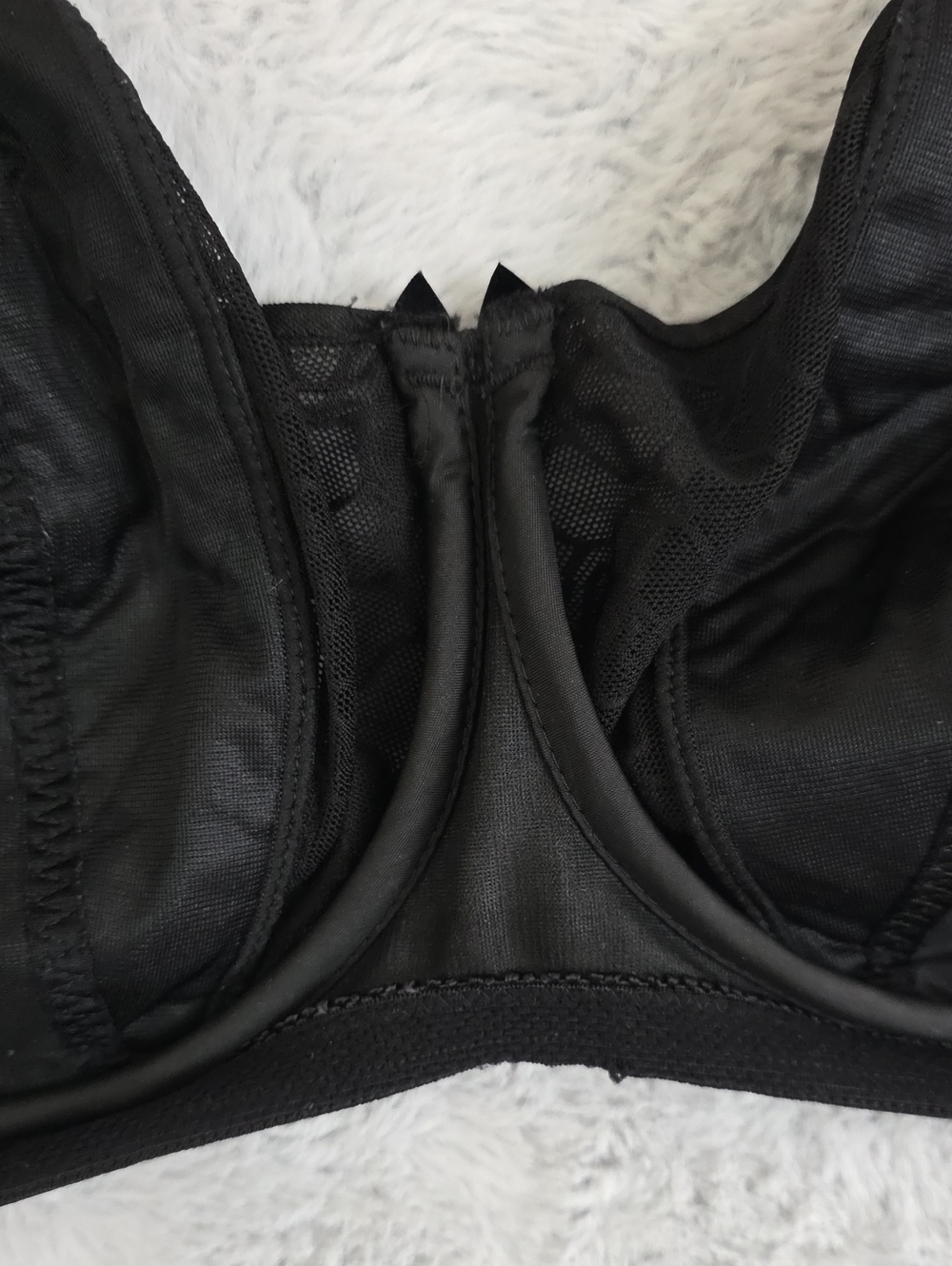 Glamorise 38DD Black Full Figure Underwire Bra Floral Jacquard Support - Picture 10 of 11